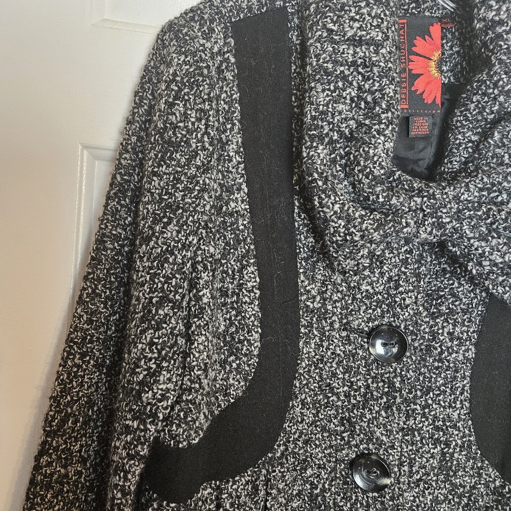 DEBBIE SHUCHAT COLLECTION WOMEN  CHARMING MID LONG TWEED COAT SIZE XL - Picture 13 of 16